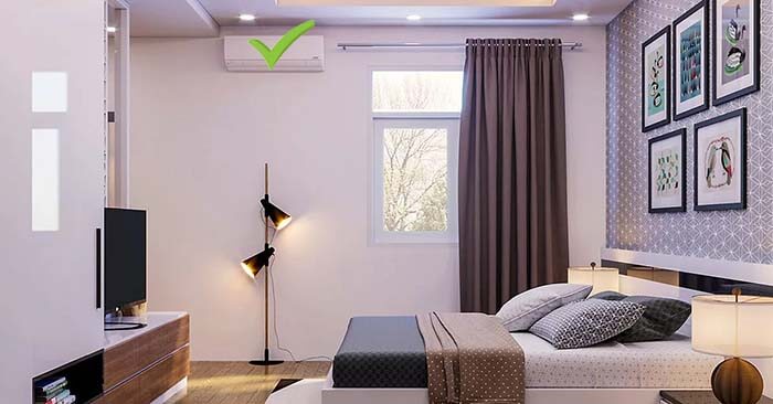Vị trí lắp điều hòa theo phong thủy nên tránh