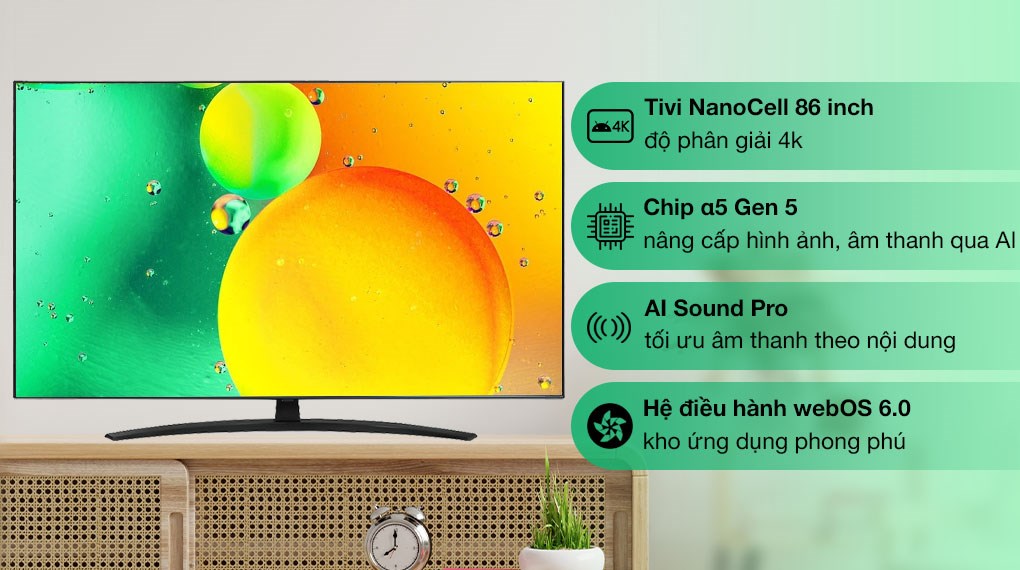 Smart Tivi LG 86NANO76SQA 4K 86 inch