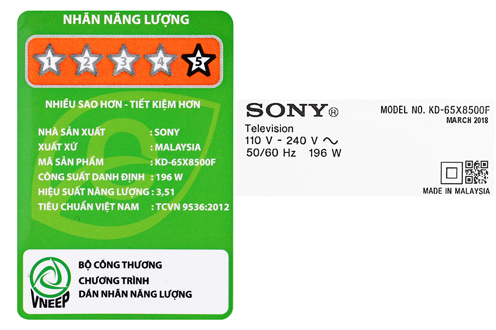 Công suất của tivi Sony 65 inch 
