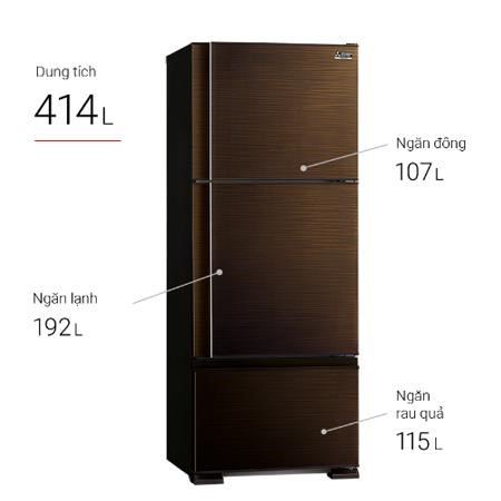Tủ lạnh Mitsubishi có tốt không? 【Top 5 tủ lạnh tốt nhất 2023】 6 Tủ Lạnh Mitsubishi Electric Inverter MR-V50EH-BRW-V 414 lít