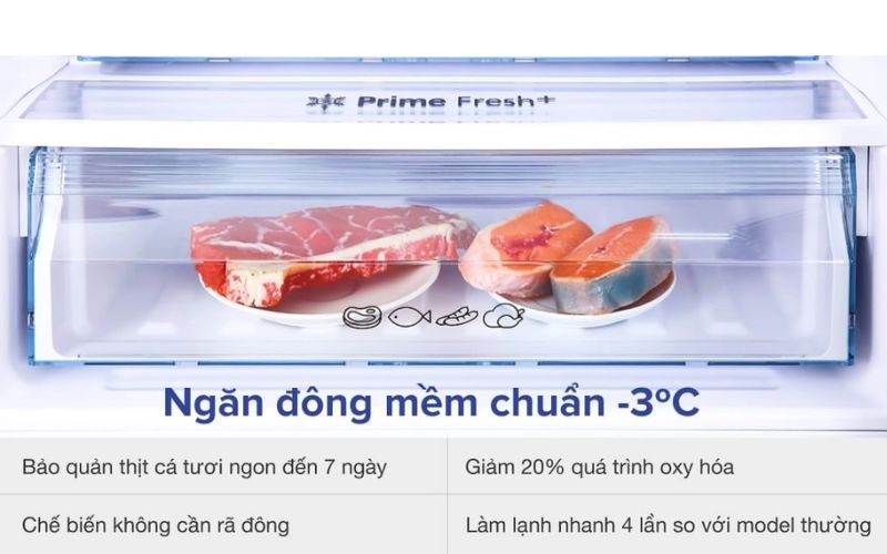 Tủ lạnh Panasonic 4 cánh có ngăn đông mềm
