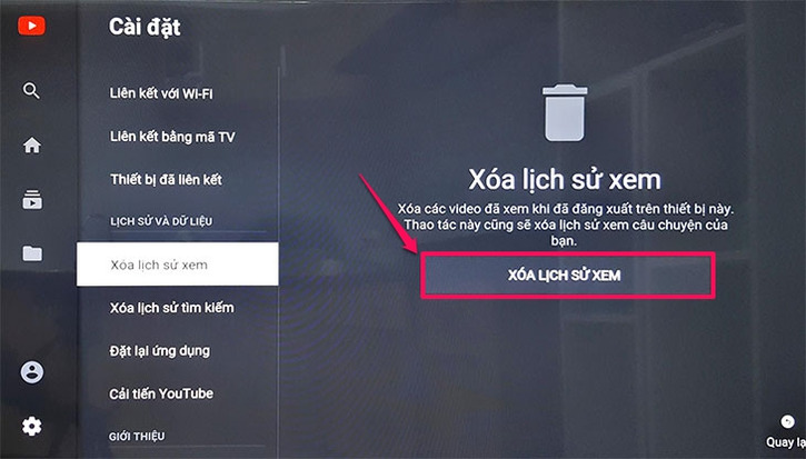 Xóa lịch sử xem