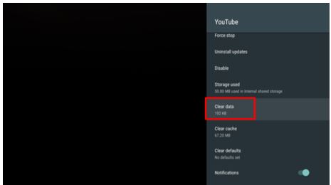 Chọn Clear data (Xóa dữ liệu)