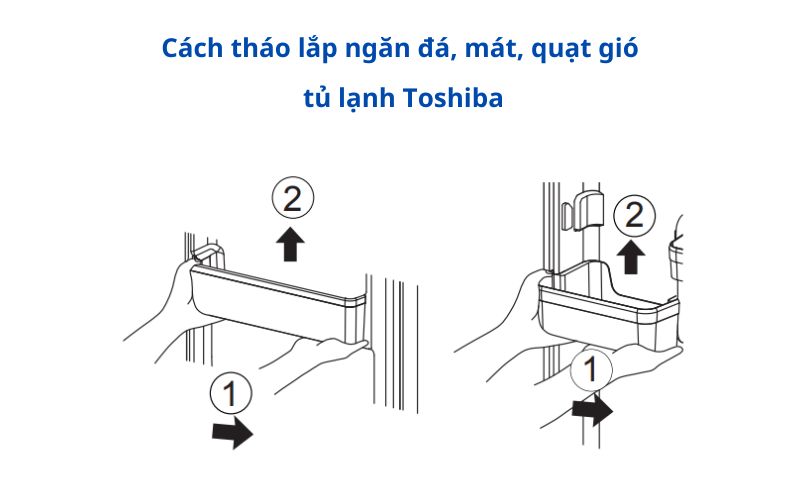 cach thao lap ngan da mat quat gio tu lanh toshiba