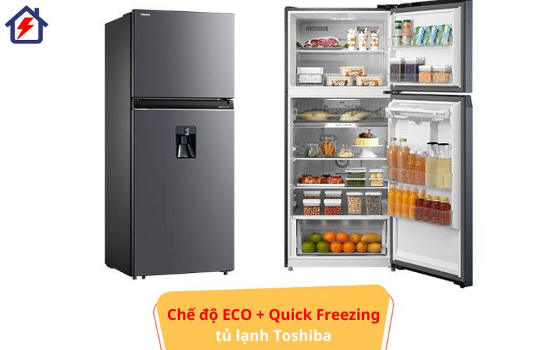 che do eco va quick freezing tren tu lanh toshiba