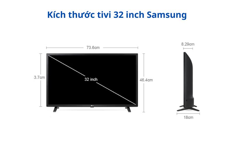 kich thuoc tivi 32 inch samsung