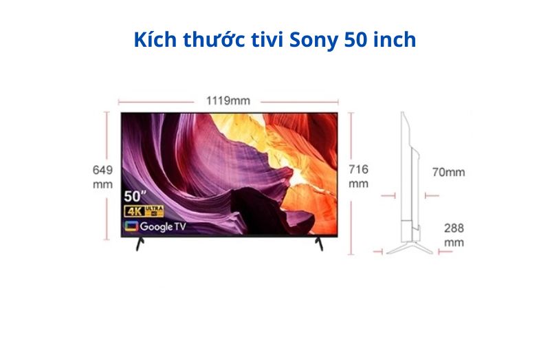 kich thuoc tivi sony 50 inch